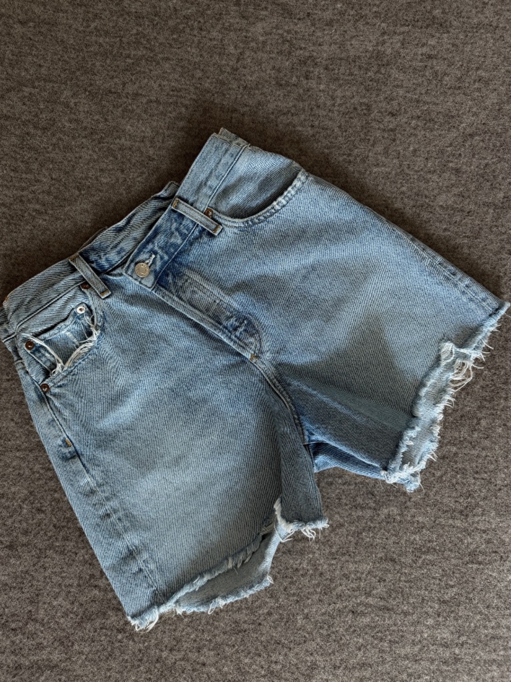 AGolde Criss Cross Cut Off Shorts Size 26